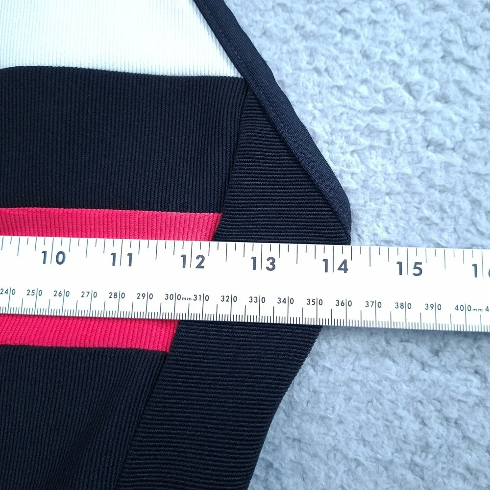 Swim Solutions Size 10 Black Striped Halter Swimsuit Dress‎ Slimming Shaper - Picture 5 of 11